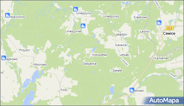 mapa Kotuszewo, Kotuszewo na mapie Targeo