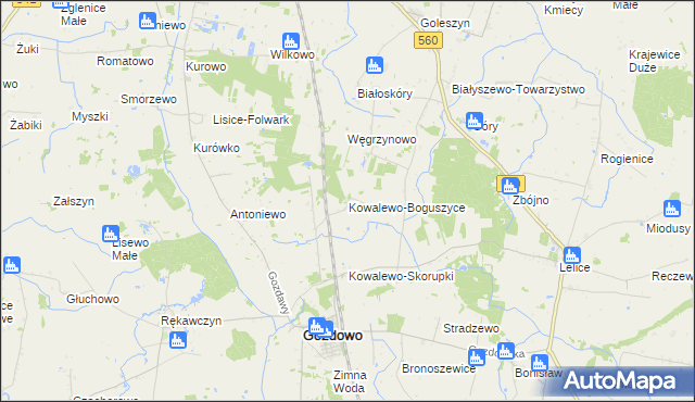 mapa Kowalewo-Boguszyce, Kowalewo-Boguszyce na mapie Targeo