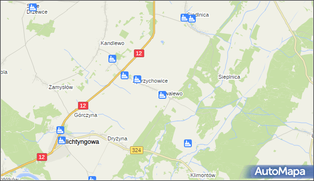 mapa Kowalewo gmina Szlichtyngowa, Kowalewo gmina Szlichtyngowa na mapie Targeo