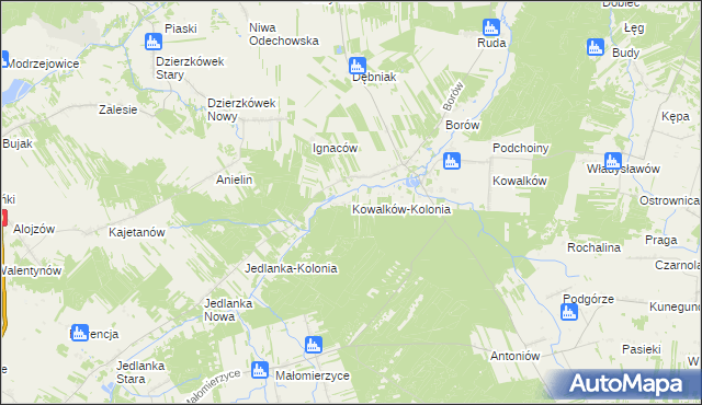 mapa Kowalków-Kolonia, Kowalków-Kolonia na mapie Targeo