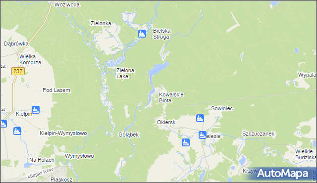 mapa Kowalskie Błota, Kowalskie Błota na mapie Targeo