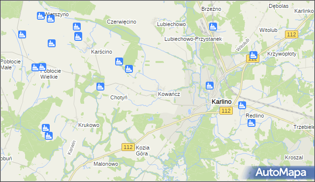 mapa Kowańcz, Kowańcz na mapie Targeo