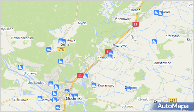 mapa Kowanówko, Kowanówko na mapie Targeo