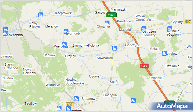 mapa Kownacica, Kownacica na mapie Targeo