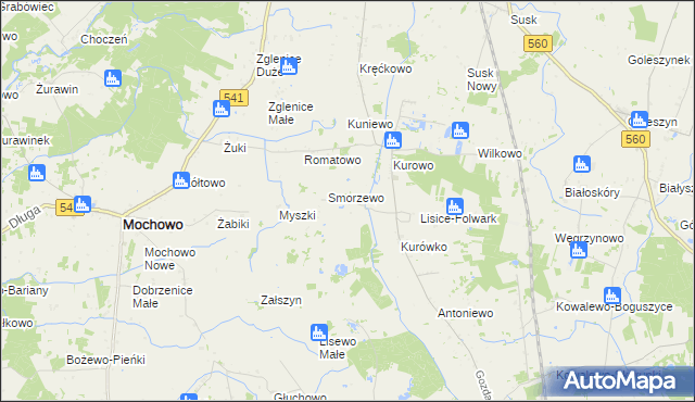 mapa Kozice gmina Gozdowo, Kozice gmina Gozdowo na mapie Targeo