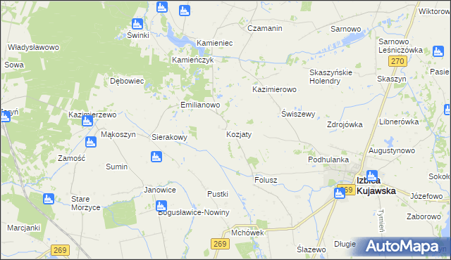 mapa Kozjaty, Kozjaty na mapie Targeo