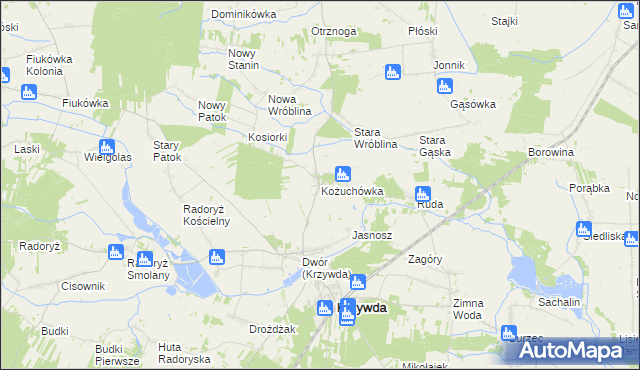 mapa Kożuchówka, Kożuchówka na mapie Targeo