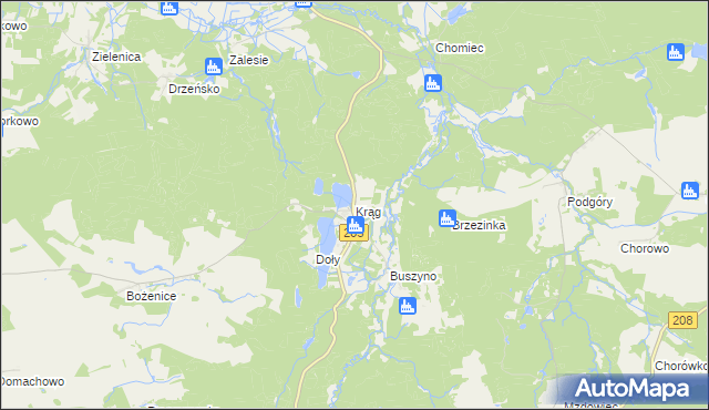 mapa Krąg gmina Polanów, Krąg gmina Polanów na mapie Targeo