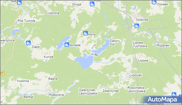 mapa Krąg gmina Śliwice, Krąg gmina Śliwice na mapie Targeo