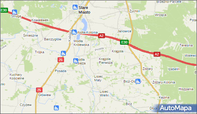 mapa Krągola Pierwsza, Krągola Pierwsza na mapie Targeo