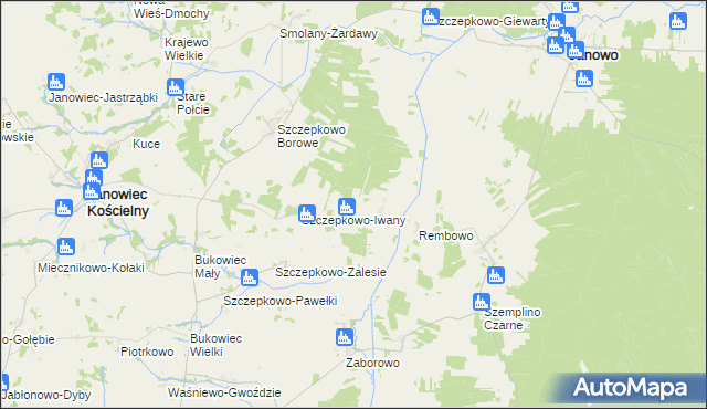 mapa Krajewo-Kawęczyno, Krajewo-Kawęczyno na mapie Targeo