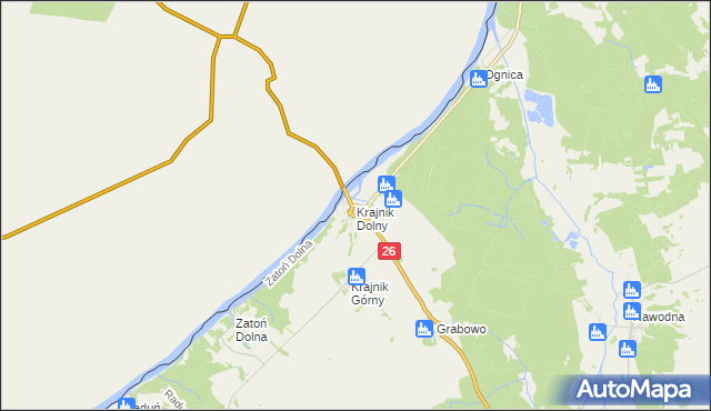 mapa Krajnik Dolny, Krajnik Dolny na mapie Targeo