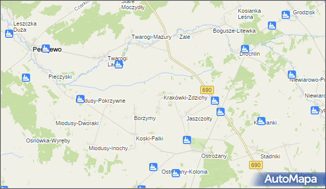 mapa Krakówki-Zdzichy, Krakówki-Zdzichy na mapie Targeo