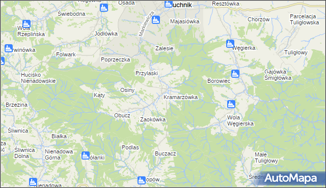 mapa Kramarzówka, Kramarzówka na mapie Targeo