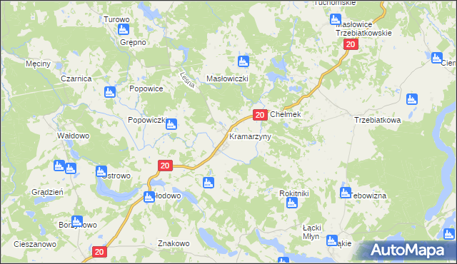 mapa Kramarzyny, Kramarzyny na mapie Targeo