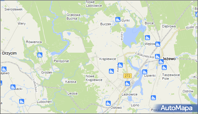 mapa Krąplewice, Krąplewice na mapie Targeo