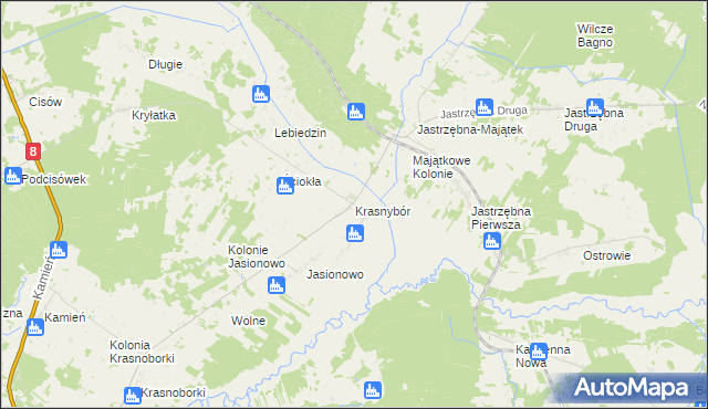 mapa Krasnybór, Krasnybór na mapie Targeo