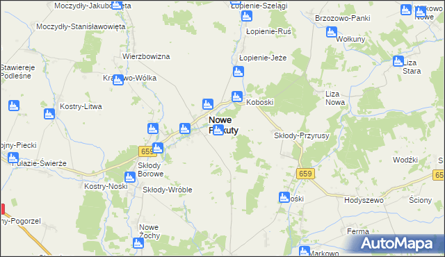 mapa Krasowo-Siódmaki, Krasowo-Siódmaki na mapie Targeo