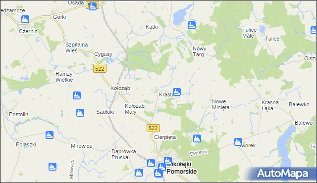 mapa Krastudy, Krastudy na mapie Targeo