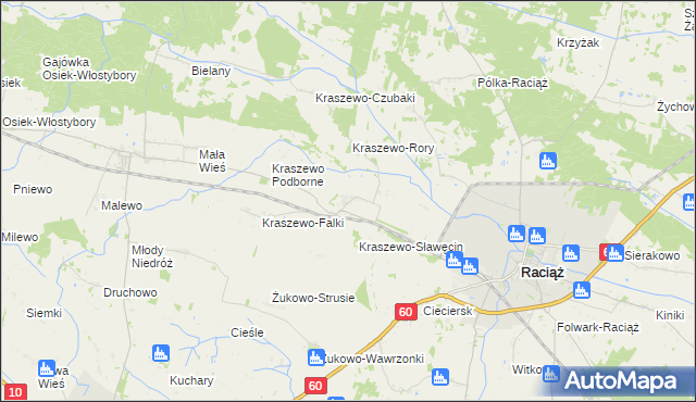 mapa Kraszewo-Gaczułty, Kraszewo-Gaczułty na mapie Targeo