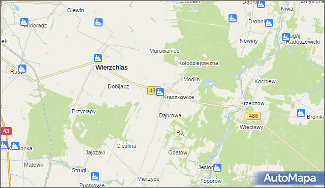 mapa Kraszkowice, Kraszkowice na mapie Targeo