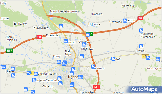 mapa Krążkowy, Krążkowy na mapie Targeo