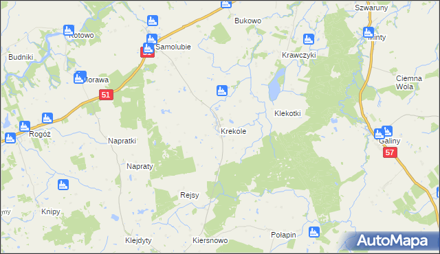 mapa Krekole, Krekole na mapie Targeo