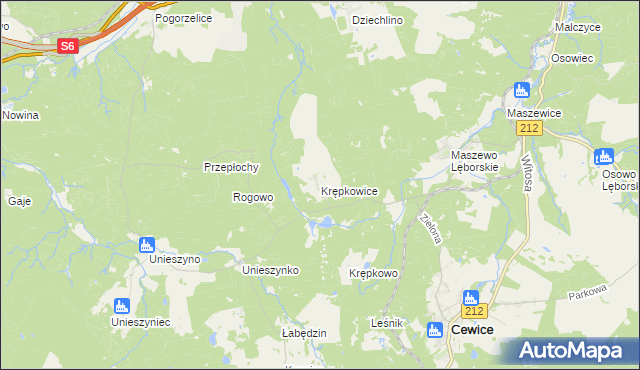 mapa Krępkowice, Krępkowice na mapie Targeo