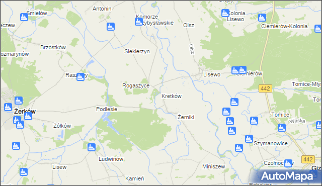 mapa Kretków, Kretków na mapie Targeo