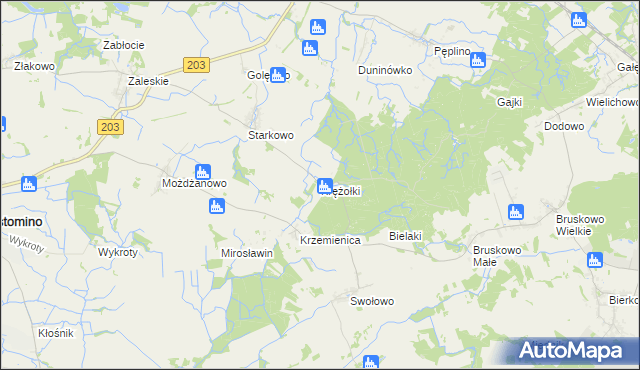 mapa Krężołki, Krężołki na mapie Targeo