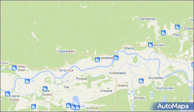 mapa Krobielewko, Krobielewko na mapie Targeo