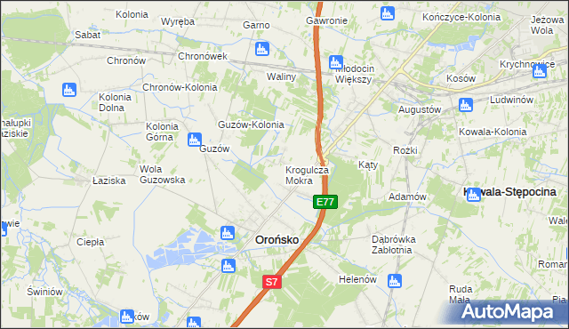 mapa Krogulcza Mokra, Krogulcza Mokra na mapie Targeo