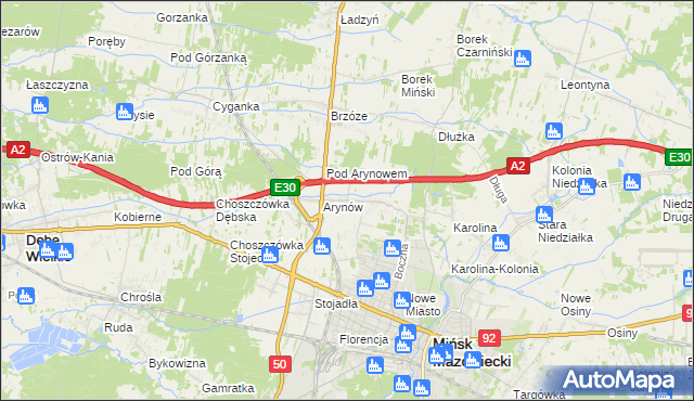 mapa Królewiec gmina Mińsk Mazowiecki, Królewiec gmina Mińsk Mazowiecki na mapie Targeo