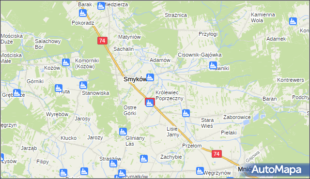 mapa Królewiec Poprzeczny, Królewiec Poprzeczny na mapie Targeo