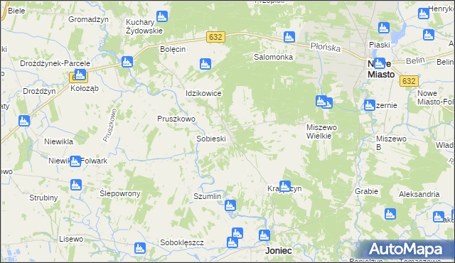 mapa Królewo gmina Joniec, Królewo gmina Joniec na mapie Targeo