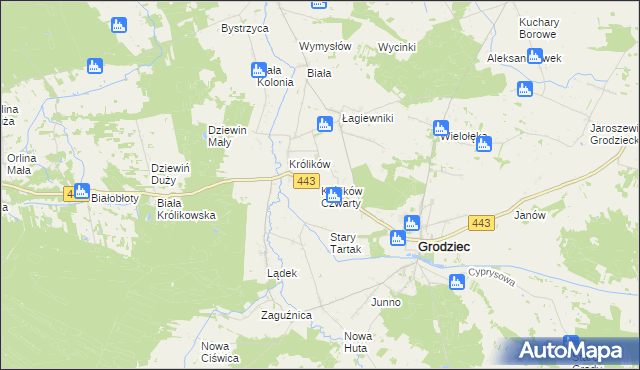 mapa Królików Czwarty, Królików Czwarty na mapie Targeo