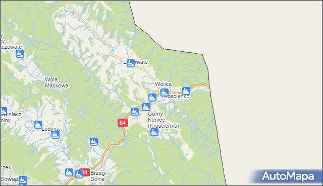 mapa Krościenko, Krościenko na mapie Targeo