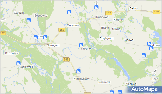 mapa Krosino gmina Resko, Krosino gmina Resko na mapie Targeo