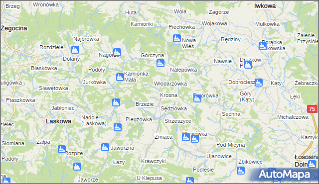 mapa Krosna, Krosna na mapie Targeo