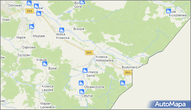 mapa Krowica Hołodowska, Krowica Hołodowska na mapie Targeo