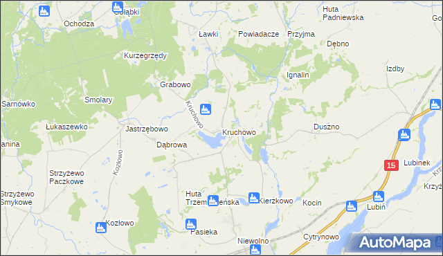 mapa Kruchowo, Kruchowo na mapie Targeo