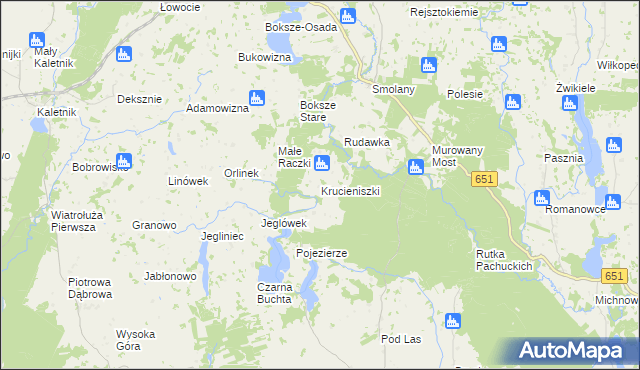 mapa Krucieniszki, Krucieniszki na mapie Targeo