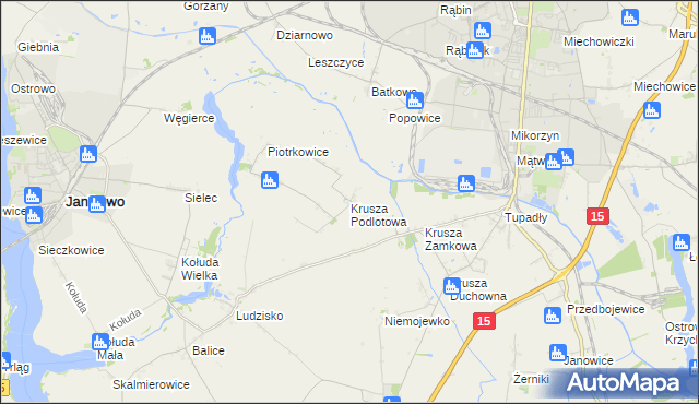 mapa Krusza Podlotowa, Krusza Podlotowa na mapie Targeo