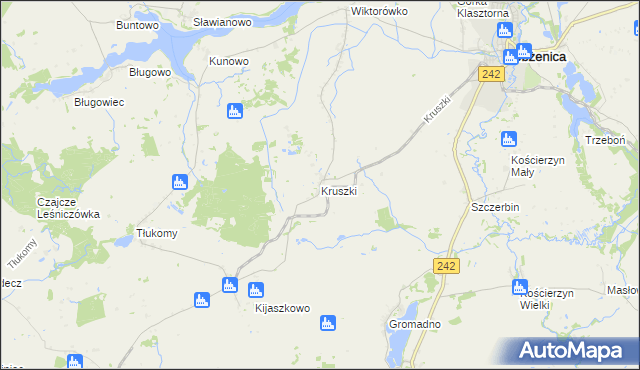 mapa Kruszki gmina Łobżenica, Kruszki gmina Łobżenica na mapie Targeo