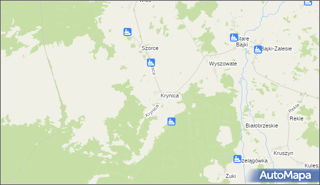 mapa Krynica gmina Trzcianne, Krynica gmina Trzcianne na mapie Targeo