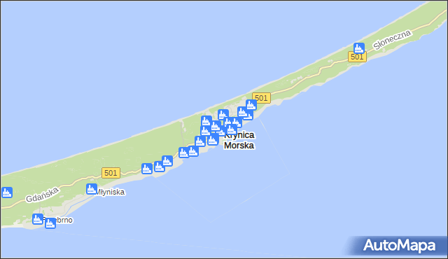 mapa Krynica Morska, Krynica Morska na mapie Targeo