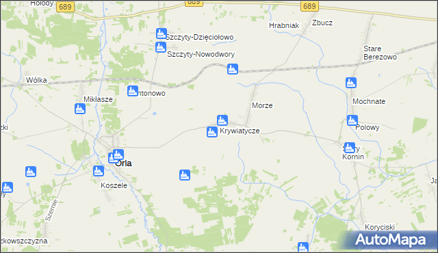 mapa Krywiatycze, Krywiatycze na mapie Targeo