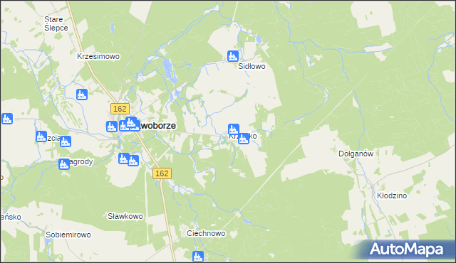 mapa Krzecko, Krzecko na mapie Targeo