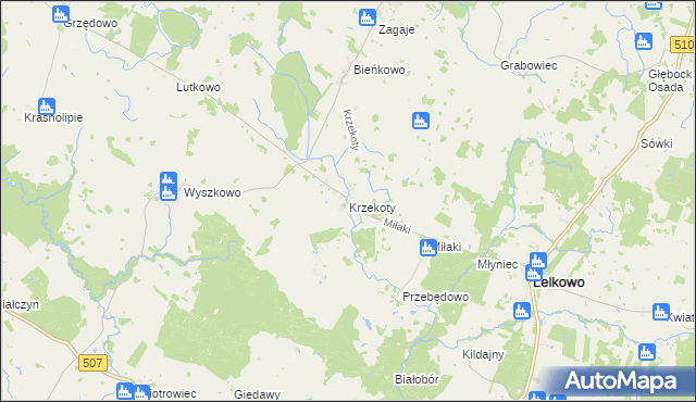 mapa Krzekoty, Krzekoty na mapie Targeo