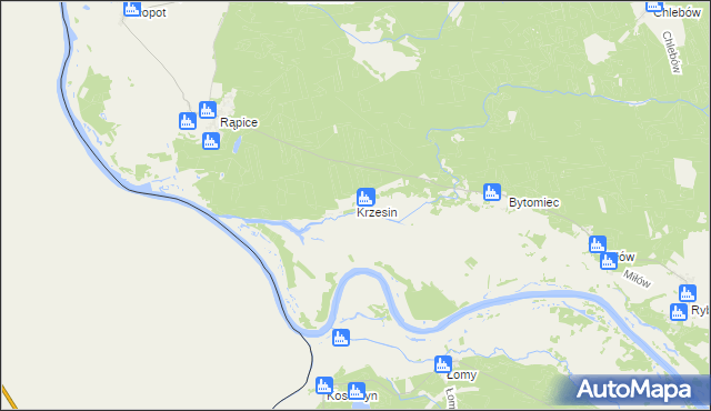 mapa Krzesin gmina Cybinka, Krzesin gmina Cybinka na mapie Targeo